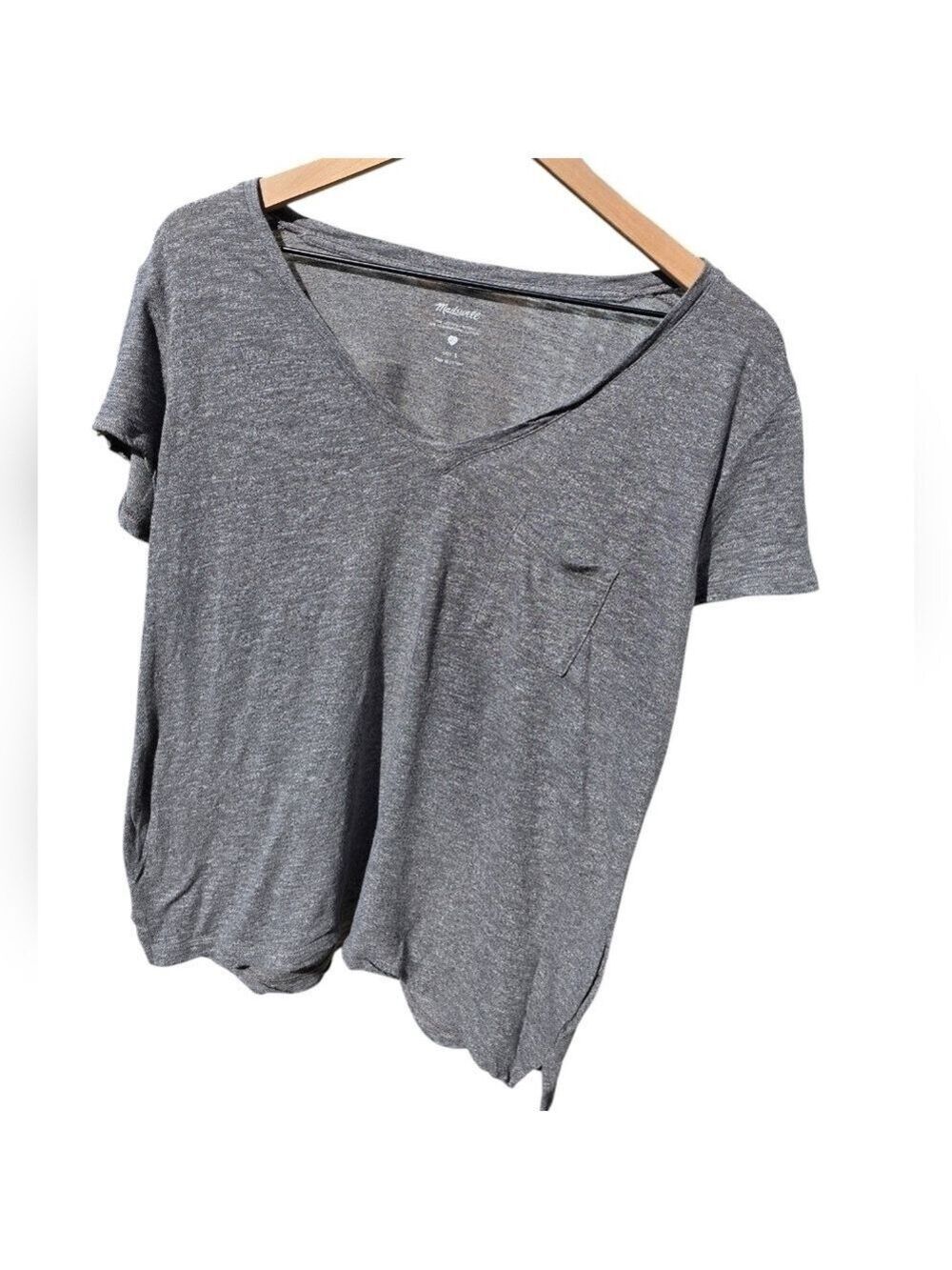 Madewell Gray V-Neck T-Shirt
